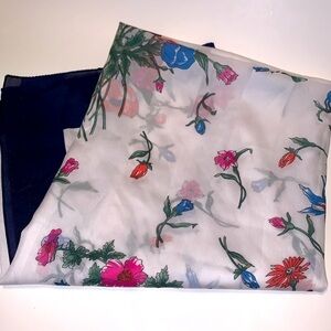 Jim Renoir Floral Sheer Contemporary 100% Polyester Made In Italy Scarf